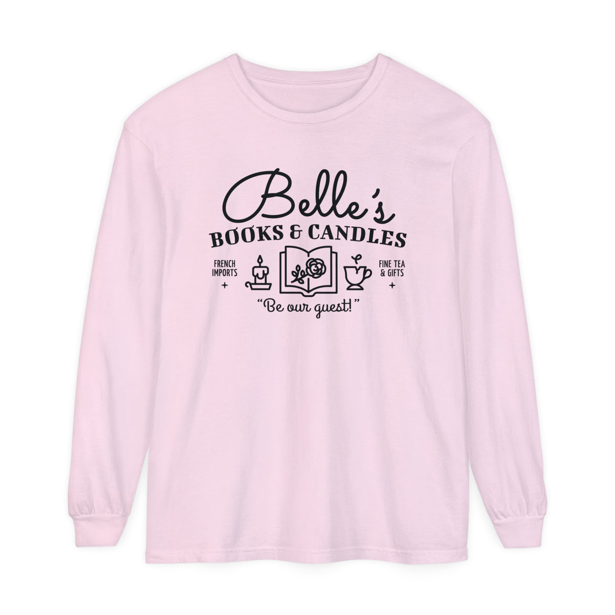 Belle’s Books & Candles Comfort Colors Unisex Garment-dyed Long Sleeve T-Shirt