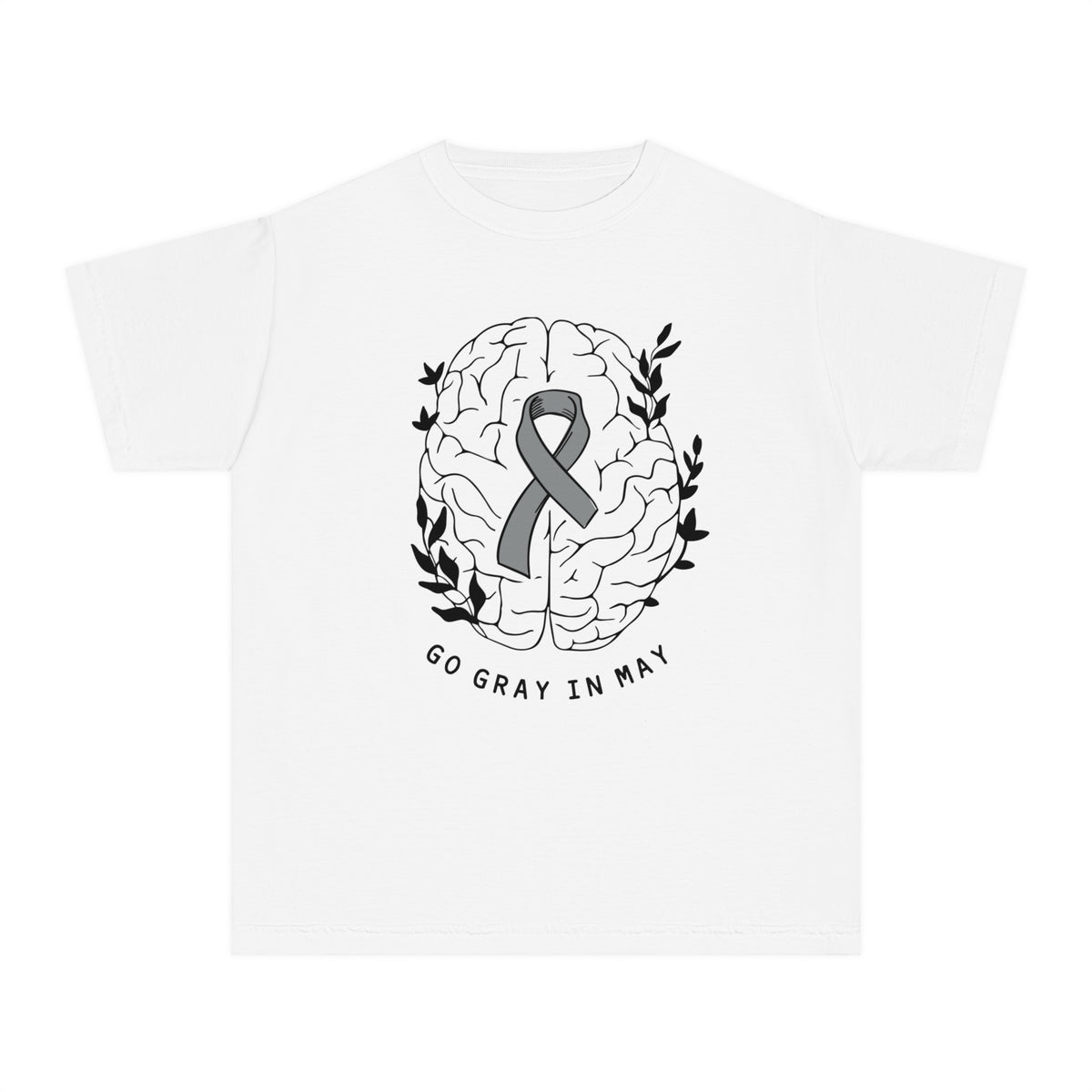 Go Gray In May Comfort Colors Youth Midweight Tee