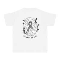 Go Gray In May Comfort Colors Youth Midweight Tee