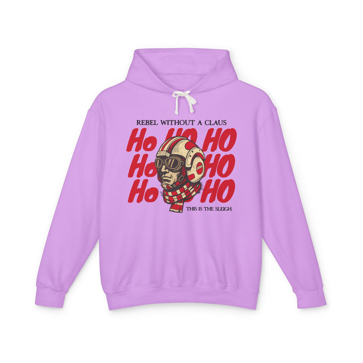 Rebel Without a Claus Comfort Colors Unisex Lightweight Hooded Sweatshirt