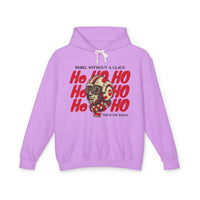 Rebel Without a Claus Comfort Colors Unisex Lightweight Hooded Sweatshirt