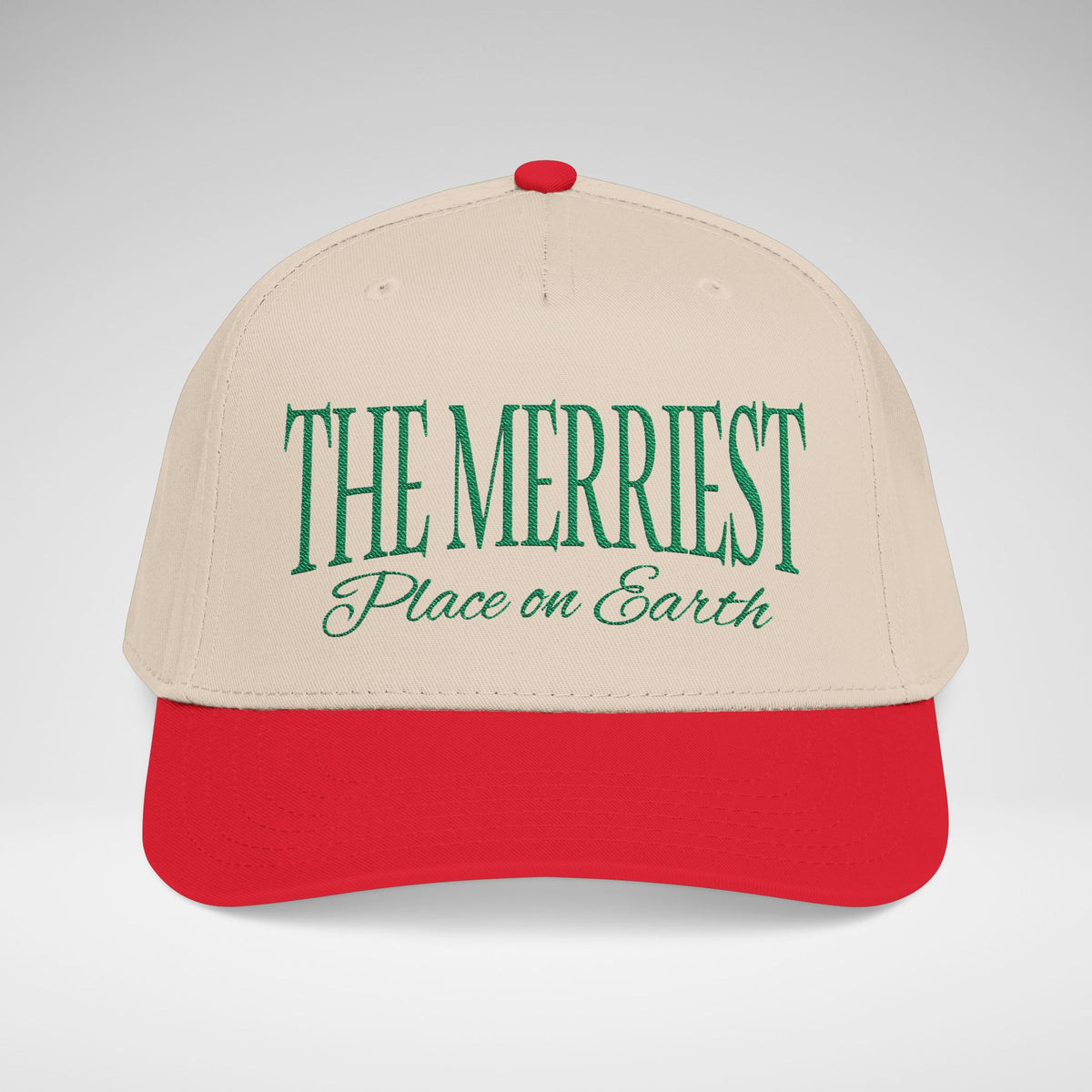 The Merriest Place on Earth Embroidered Christmas Hat