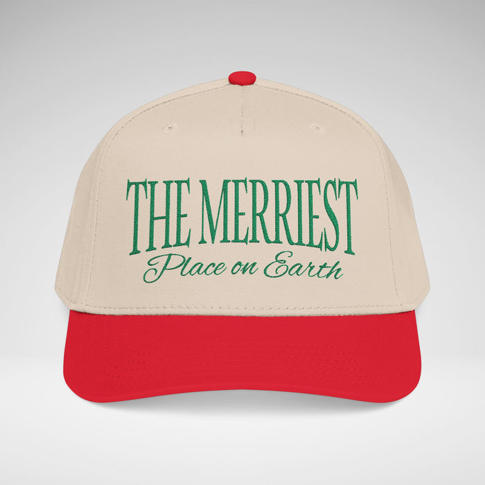 The Merriest Place on Earth Embroidered Christmas Hat