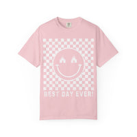 Retro Checkered Best Day Ever Comfort Colors Unisex Garment-Dyed T-shirt