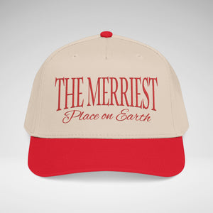 The Merriest Place on Earth Embroidered Christmas Hat