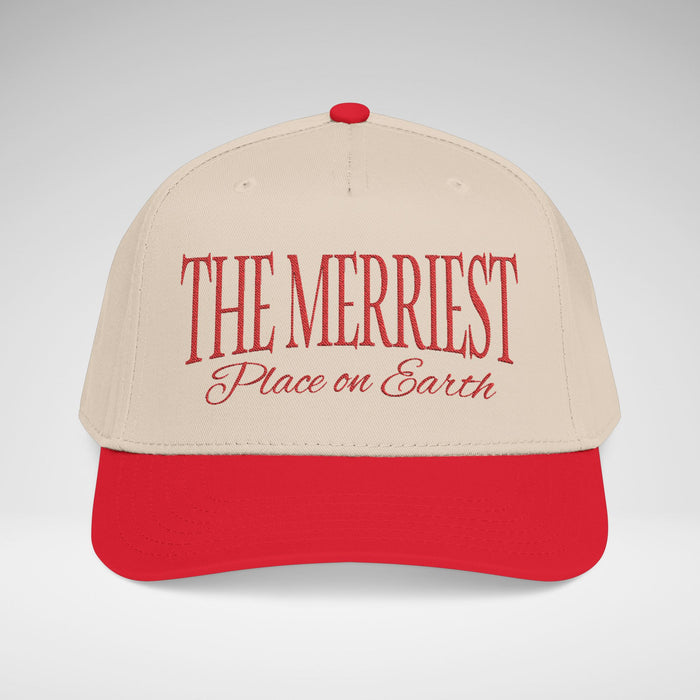The Merriest Place on Earth Embroidered Christmas Hat