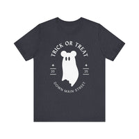 Trick or Treat Down Main Street Unisex Jersey Short Sleeve Tee