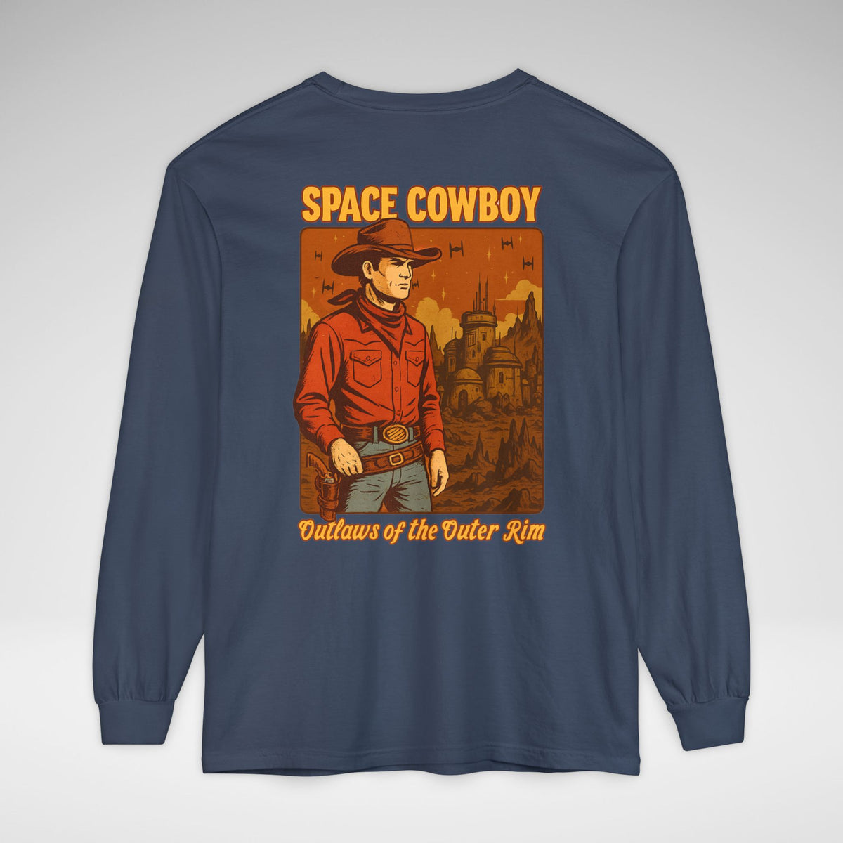 Space Cowboy Outlaws of the Outer Rim Comfort Colors Unisex Garment-dyed Long Sleeve T-Shirt