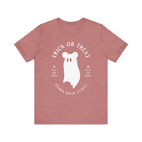 Trick or Treat Down Main Street Unisex Jersey Short Sleeve Tee