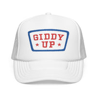 Giddy Up Foam Trucker Hat - Embroidered Blue