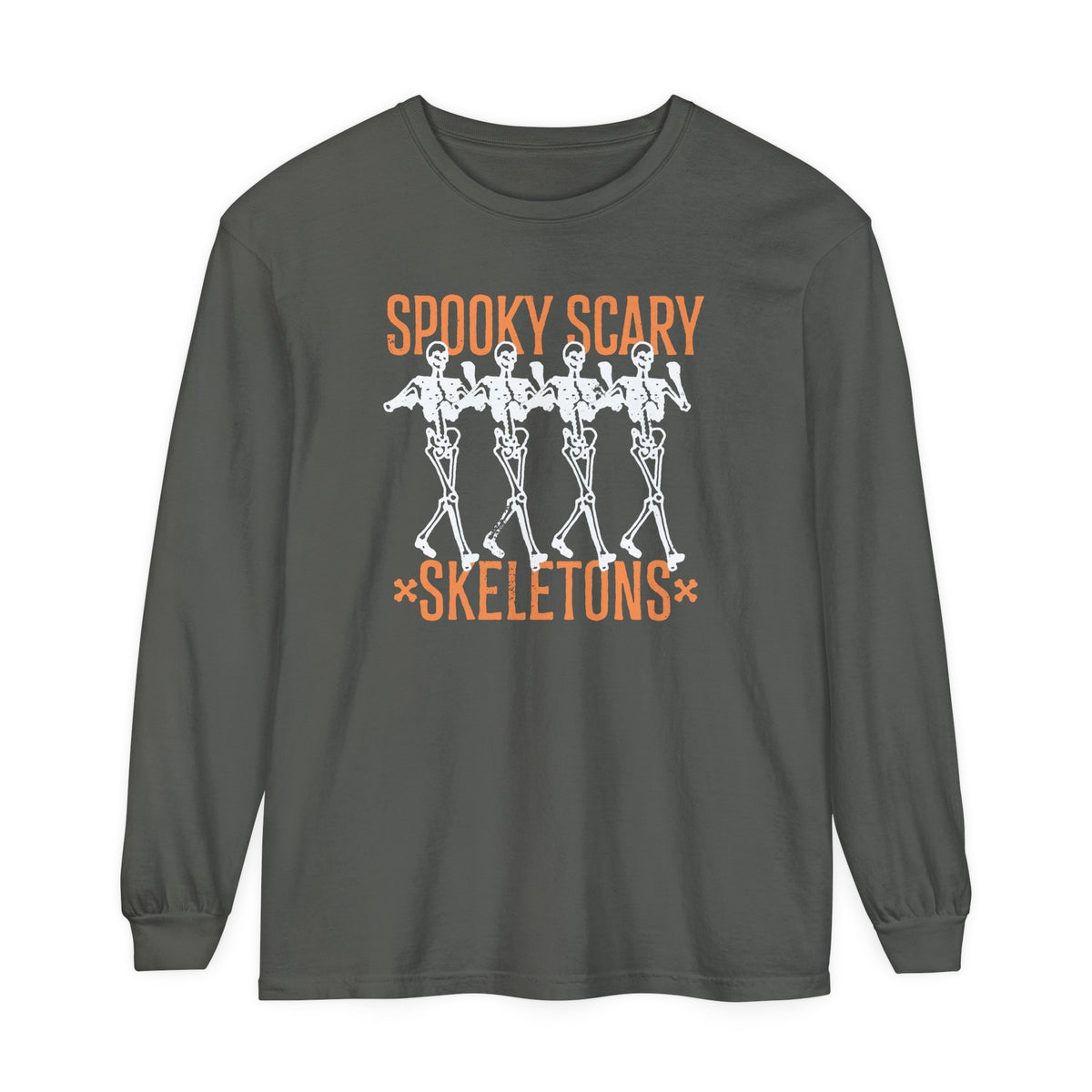 Spooky Scary Skeletons Comfort Colors Unisex Garment-dyed Long Sleeve T-Shirt