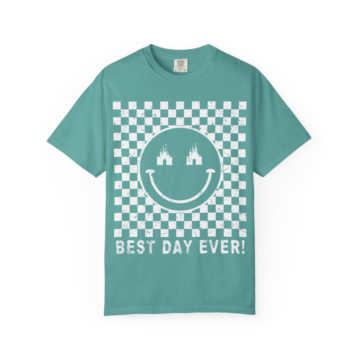 Retro Checkered Best Day Ever Comfort Colors Unisex Garment-Dyed T-shirt