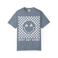 Retro Checkered Best Day Ever Comfort Colors Unisex Garment-Dyed T-shirt