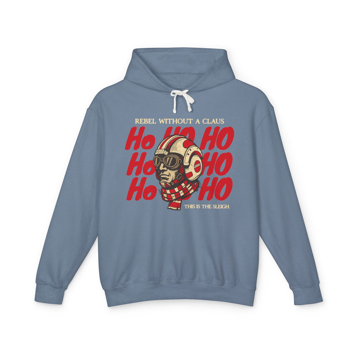 Rebel Without a Claus Comfort Colors Unisex Lightweight Hooded Sweatshirt