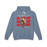 Rebel Without a Claus Comfort Colors Unisex Lightweight Hooded Sweatshirt