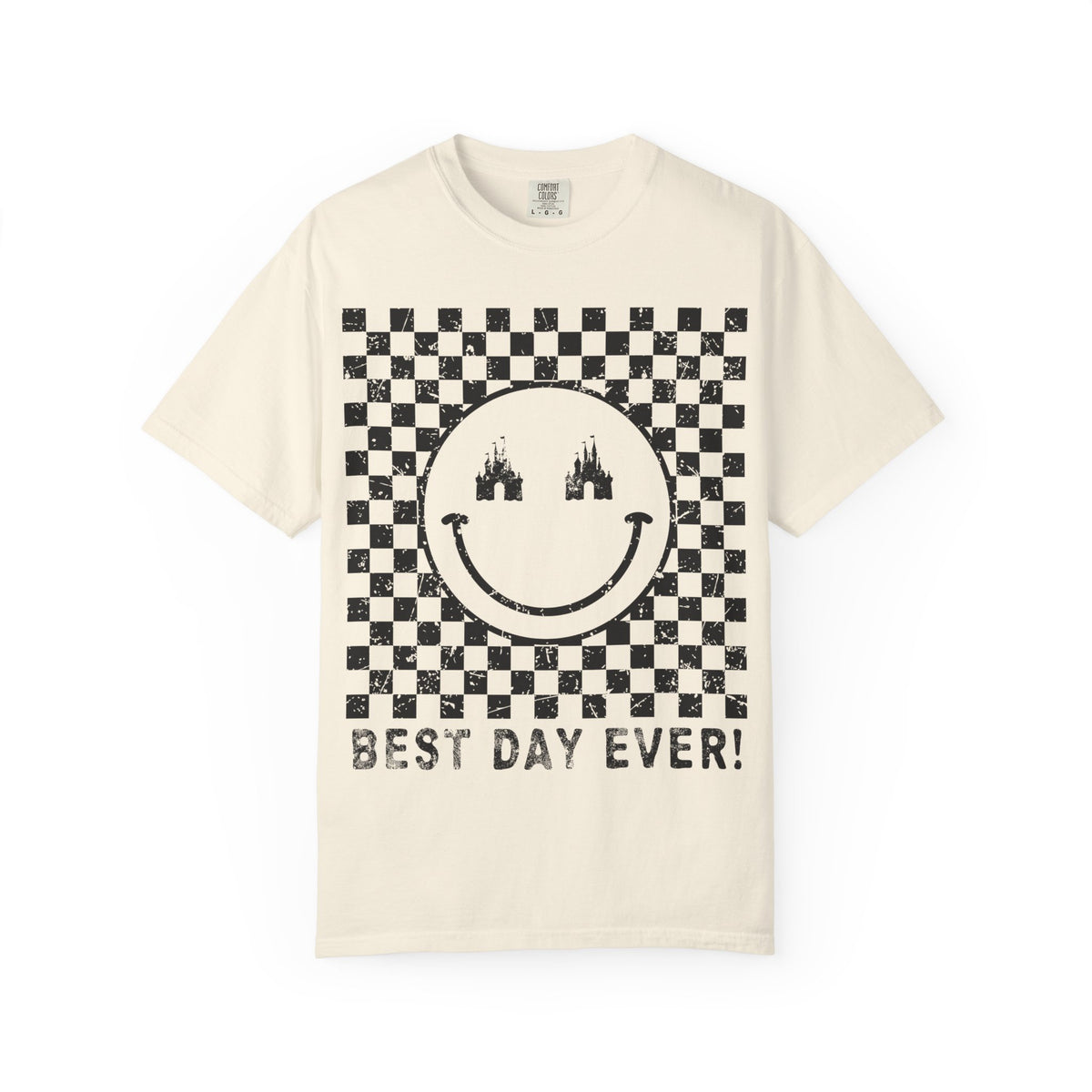 Retro Checkered Best Day Ever Comfort Colors Unisex Garment-Dyed T-shirt