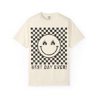 Retro Checkered Best Day Ever Comfort Colors Unisex Garment-Dyed T-shirt