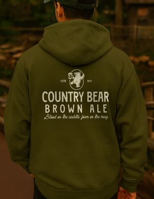 Country Bear Brown Ale Lane Seven Fleece Hoodie