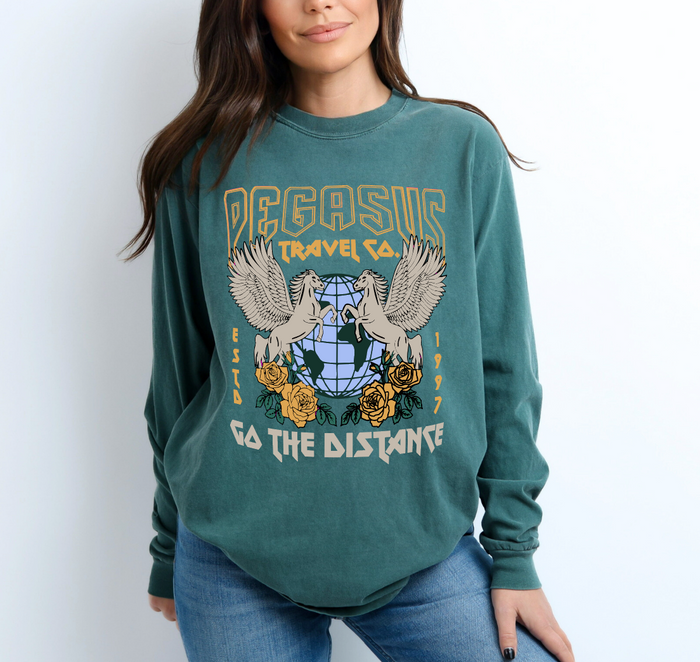 Pegasus Travel Co Comfort Colors Unisex Garment-dyed Long Sleeve T-Shirt