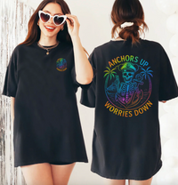 Anchors Up Worries Down Comfort Colors Unisex Garment-Dyed T-shirt