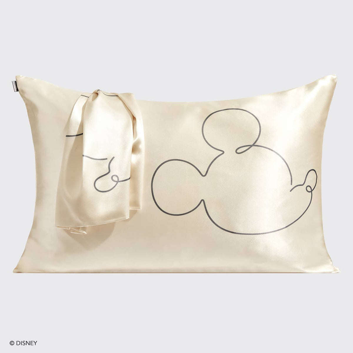 Kitsch & Mickey and Minnie Satin Pillowcase Mr. Mouse -Cream