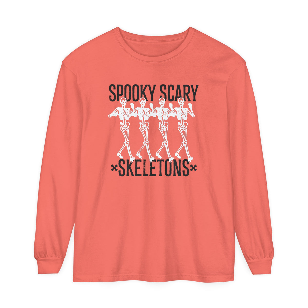 Spooky Scary Skeletons Comfort Colors Unisex Garment-dyed Long Sleeve T-Shirt
