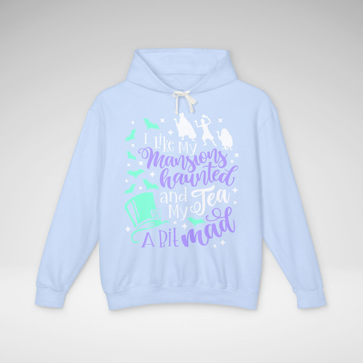 I Like My Mansions Haunted Comfort Colors Unisex Lightweight Hooded Sweatshirt