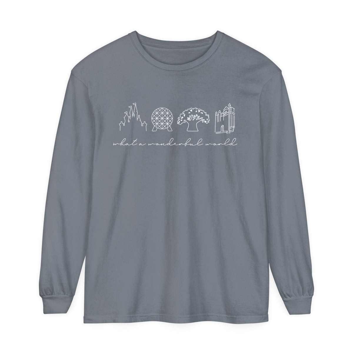 What A Wonderful World Comfort Colors Unisex Garment-dyed Long Sleeve T-Shirt