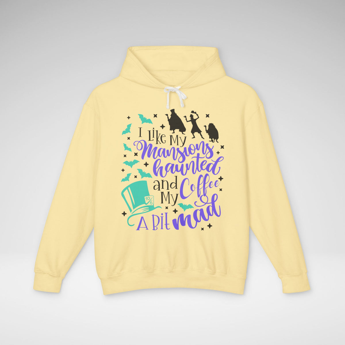 I Like My Mansions Haunted Comfort Colors Unisex Lightweight Hooded Sweatshirt