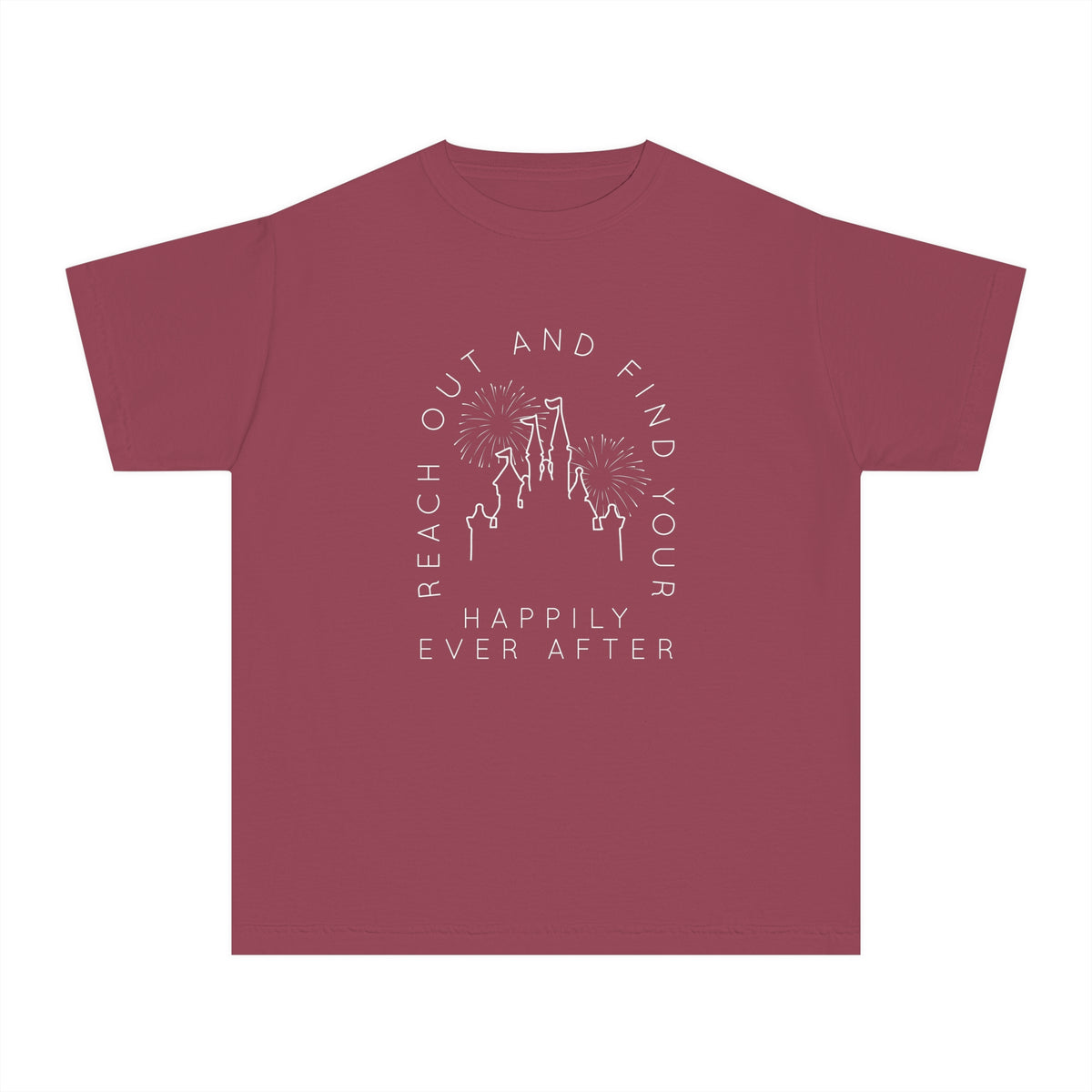 Reach Out And Find Your Happily Ever After Comfort Colors Youth Midweight Tee