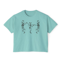 Dancing Skeletons with Ears Comfort Colors Women's Boxy Tee