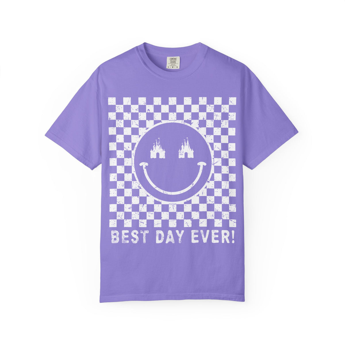 Retro Checkered Best Day Ever Comfort Colors Unisex Garment-Dyed T-shirt