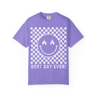 Retro Checkered Best Day Ever Comfort Colors Unisex Garment-Dyed T-shirt