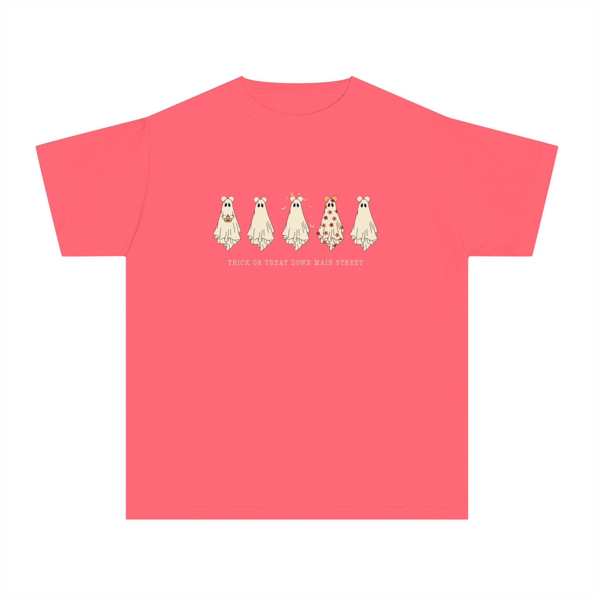 Trick or Treat Down Main Street Comfort Colors Youth Midweight Tee