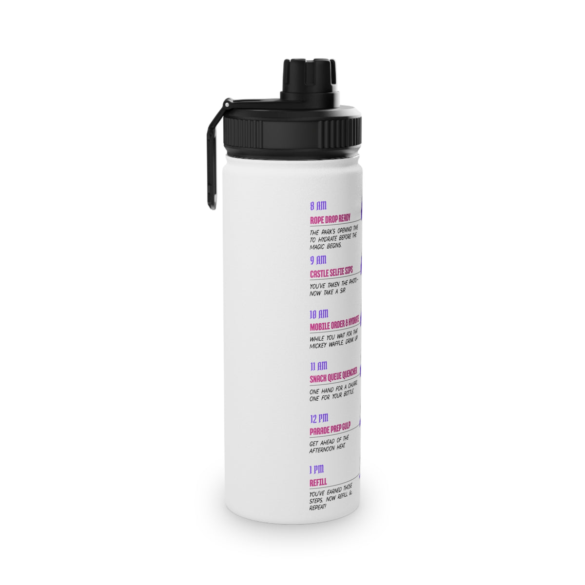Park Day Hydration Tracker Stainless Steel Water Bottle with Sports Lid