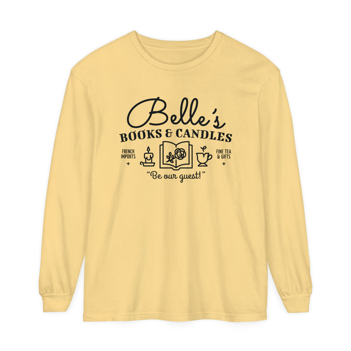 Belle’s Books & Candles Comfort Colors Unisex Garment-dyed Long Sleeve T-Shirt