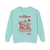 The Happiest Place on Earth Unisex Lightweight Comfort Colors Crewneck Sweatshirt