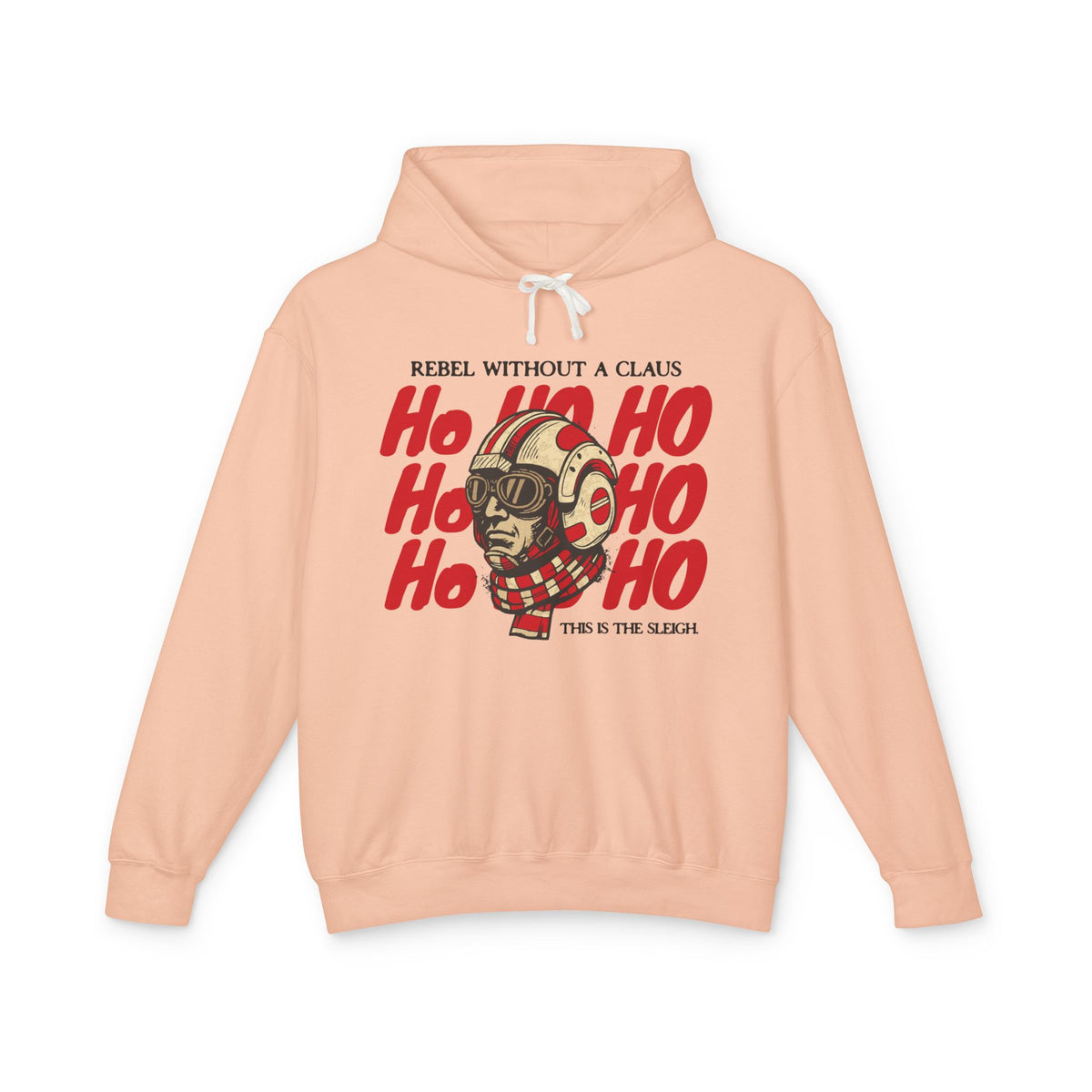 Rebel Without a Claus Comfort Colors Unisex Lightweight Hooded Sweatshirt