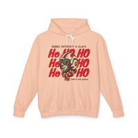 Rebel Without a Claus Comfort Colors Unisex Lightweight Hooded Sweatshirt