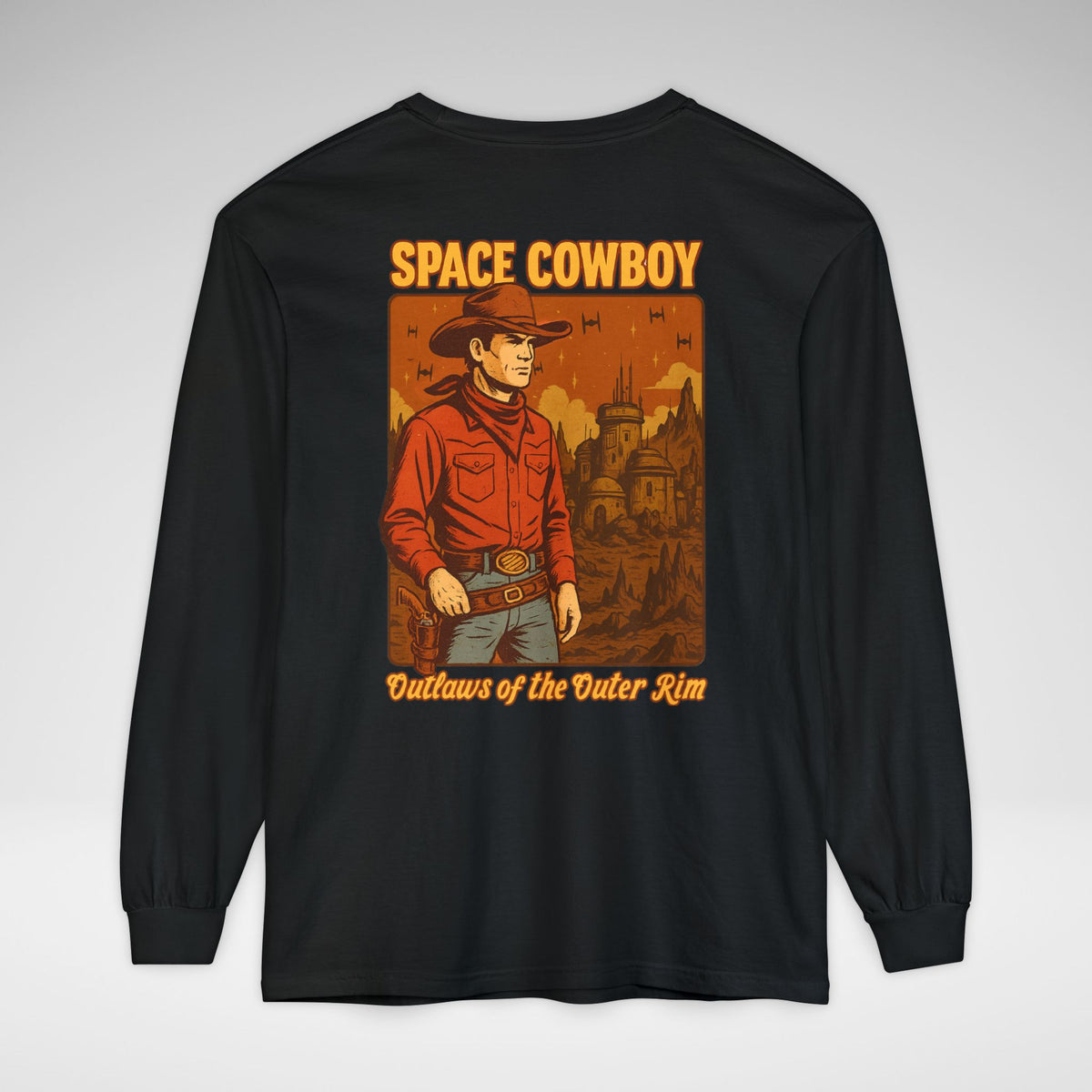 Space Cowboy Outlaws of the Outer Rim Comfort Colors Unisex Garment-dyed Long Sleeve T-Shirt