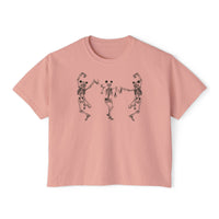 Dancing Skeletons with Ears Comfort Colors Women's Boxy Tee