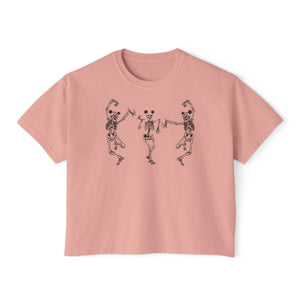 Dancing Skeletons with Ears Comfort Colors Women's Boxy Tee