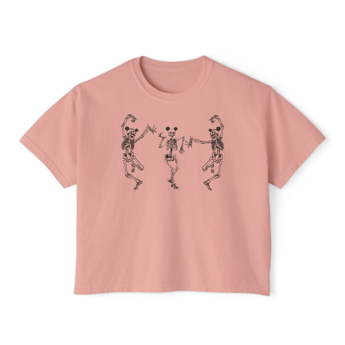 Dancing Skeletons with Ears Comfort Colors Women's Boxy Tee