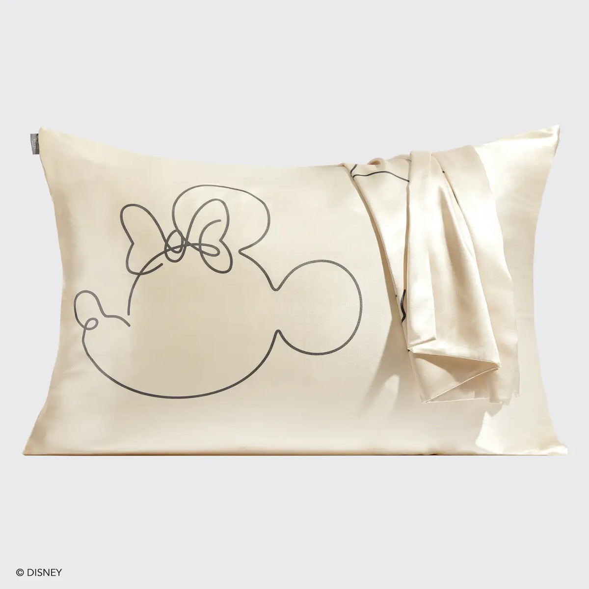 Kitsch & Mickey and Minnie Satin Pillowcase Mrs.Mouse-Cream