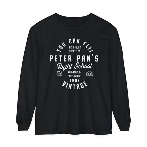 Pan's Flight School Comfort Colors Unisex Garment-dyed Long Sleeve T-Shirt