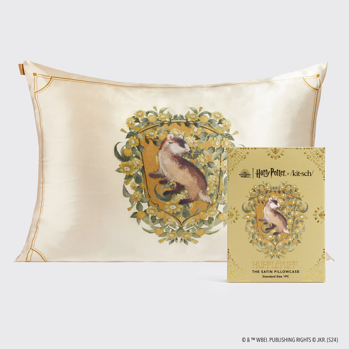 Harry Potter X Kitsch Satin Pillowcase Standard - Hufflepuff
