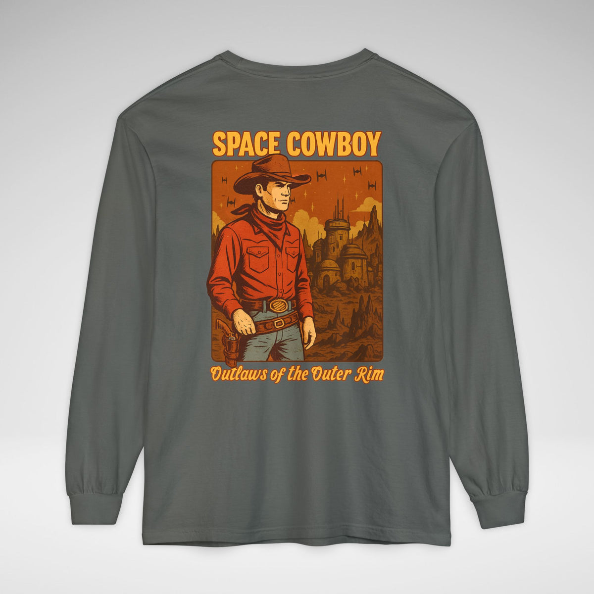 Space Cowboy Outlaws of the Outer Rim Comfort Colors Unisex Garment-dyed Long Sleeve T-Shirt