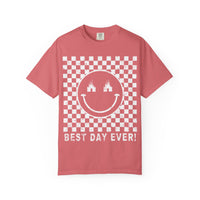 Retro Checkered Best Day Ever Comfort Colors Unisex Garment-Dyed T-shirt