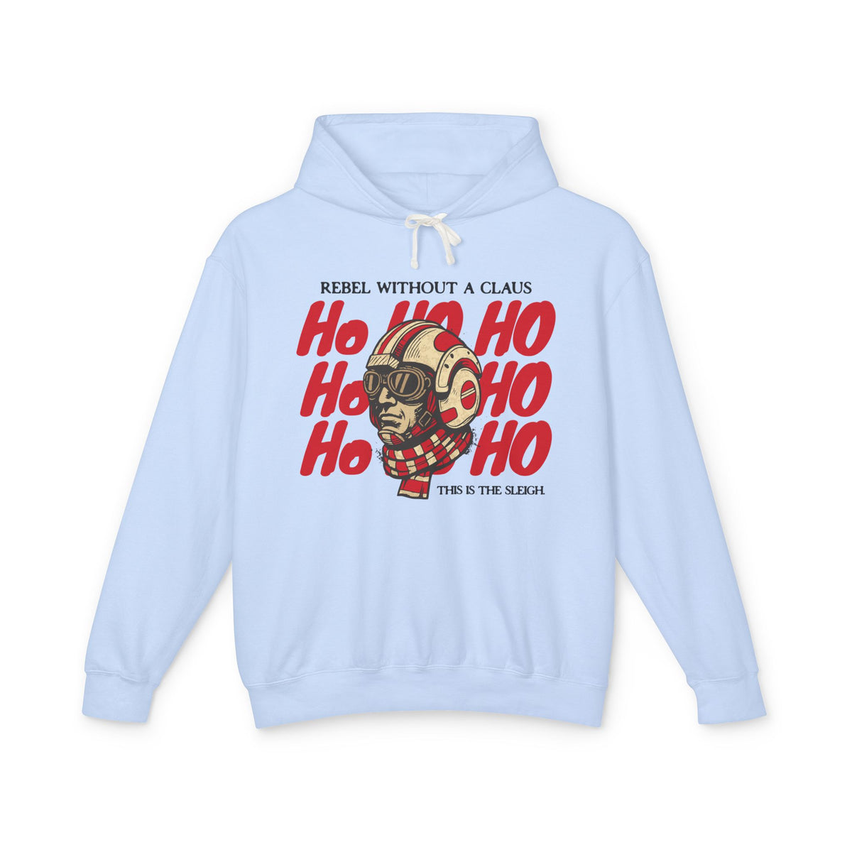 Rebel Without a Claus Comfort Colors Unisex Lightweight Hooded Sweatshirt
