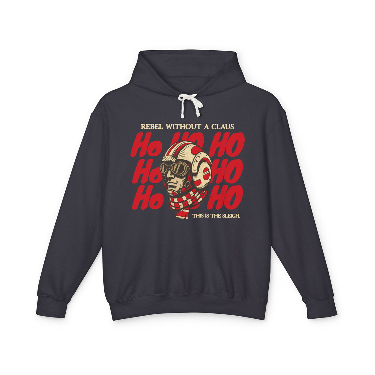 Rebel Without a Claus Comfort Colors Unisex Lightweight Hooded Sweatshirt